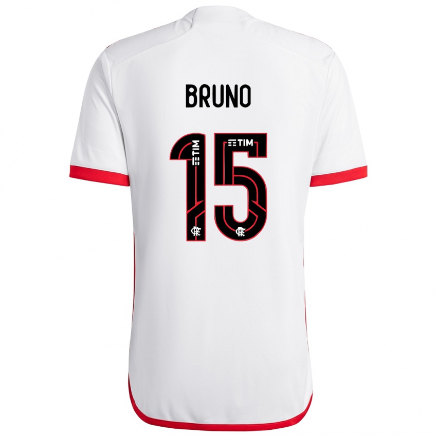 Niño Camiseta Fabrício Bruno #15 Blanco Rojo 2ª Equipación 2024/25 La Camisa México