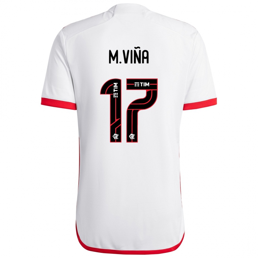 Niño Camiseta Matias Vina #17 Blanco Rojo 2ª Equipación 2024/25 La Camisa México