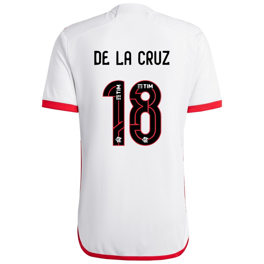 Niño Camiseta Nicolas De La Cruz #18 Blanco Rojo 2ª Equipación 2024/25 La Camisa México