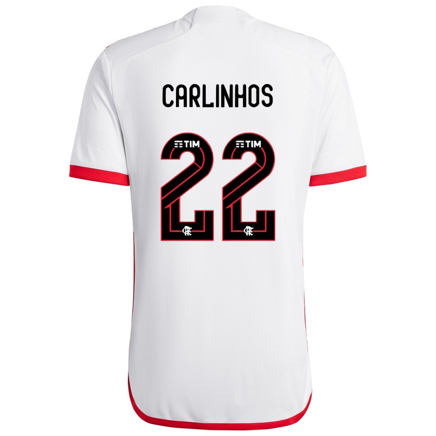 Niño Camiseta Carlinhos #22 Blanco Rojo 2ª Equipación 2024/25 La Camisa México