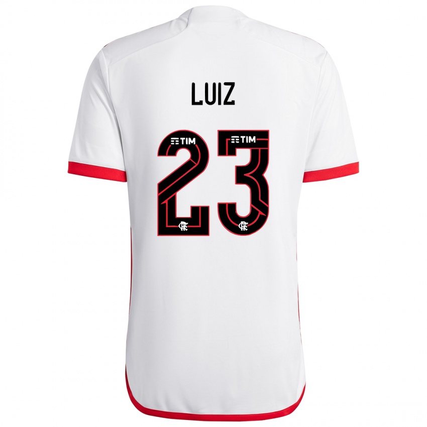 Niño Camiseta David Luiz #23 Blanco Rojo 2ª Equipación 2024/25 La Camisa México