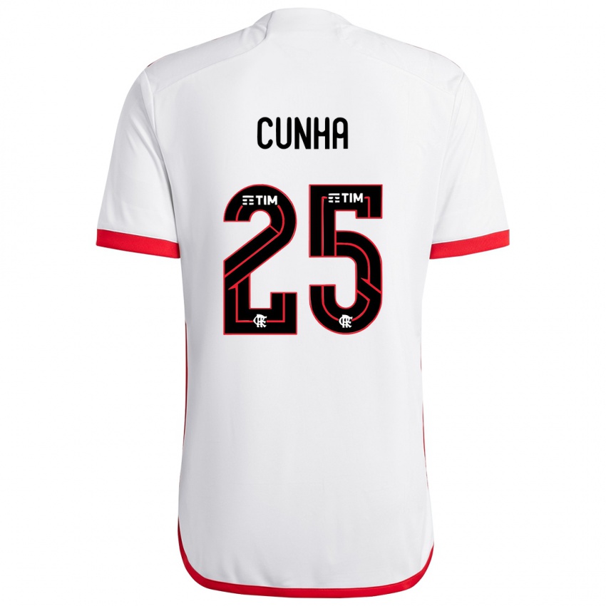 Niño Camiseta Matheus Cunha #25 Blanco Rojo 2ª Equipación 2024/25 La Camisa México