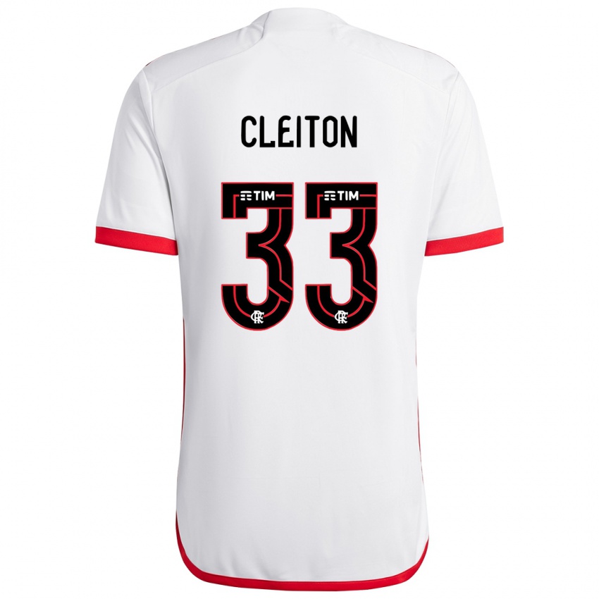 Niño Camiseta Cleiton #33 Blanco Rojo 2ª Equipación 2024/25 La Camisa México