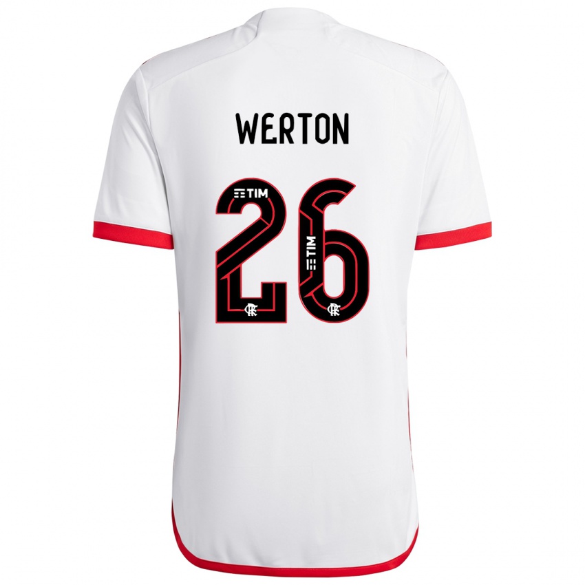 Niño Camiseta Werton #26 Blanco Rojo 2ª Equipación 2024/25 La Camisa México