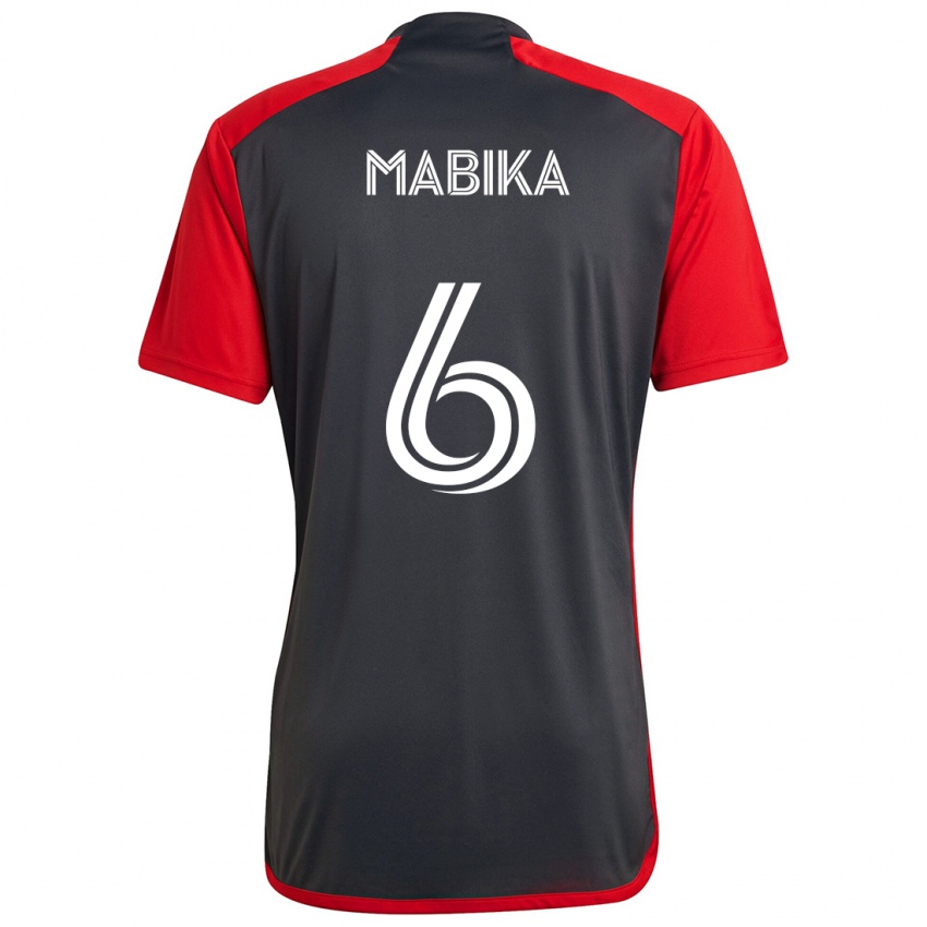 Hombre Camiseta Aimé Mabika #6 Rojo Grayn 1ª Equipación 2024/25 La Camisa México