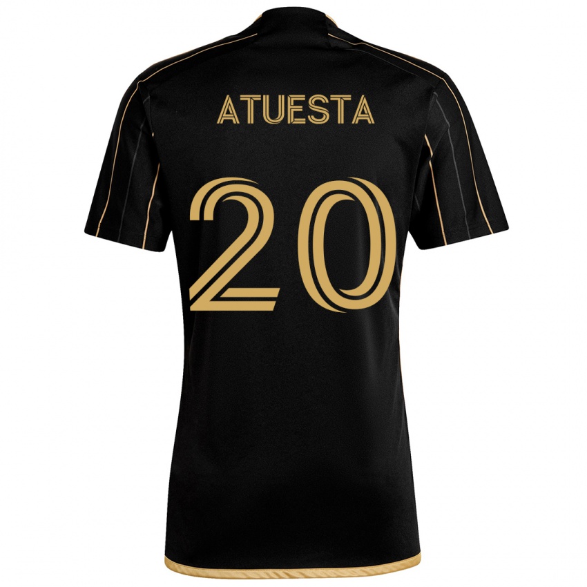 Hombre Camiseta Eduard Atuesta #20 Oro Negro 1ª Equipación 2024/25 La Camisa México