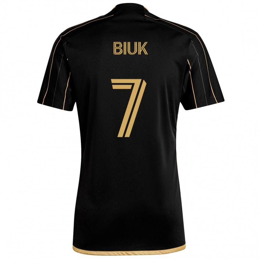 Hombre Camiseta Stipe Biuk #7 Oro Negro 1ª Equipación 2024/25 La Camisa México