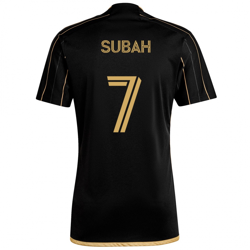 Hombre Camiseta Yekeson Subah #7 Oro Negro 1ª Equipación 2024/25 La Camisa México