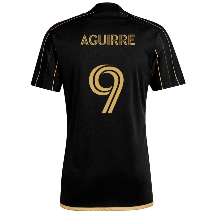 Hombre Camiseta Dustin Aguirre #9 Oro Negro 1ª Equipación 2024/25 La Camisa México