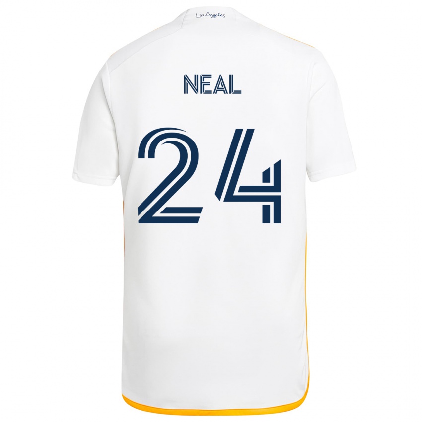 Hombre Camiseta Jalen Neal #24 Blanco Amarillo 1ª Equipación 2024/25 La Camisa México