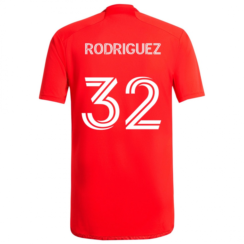 Hombre Camiseta Missael Rodríguez #32 Rojo Blanco 1ª Equipación 2024/25 La Camisa México