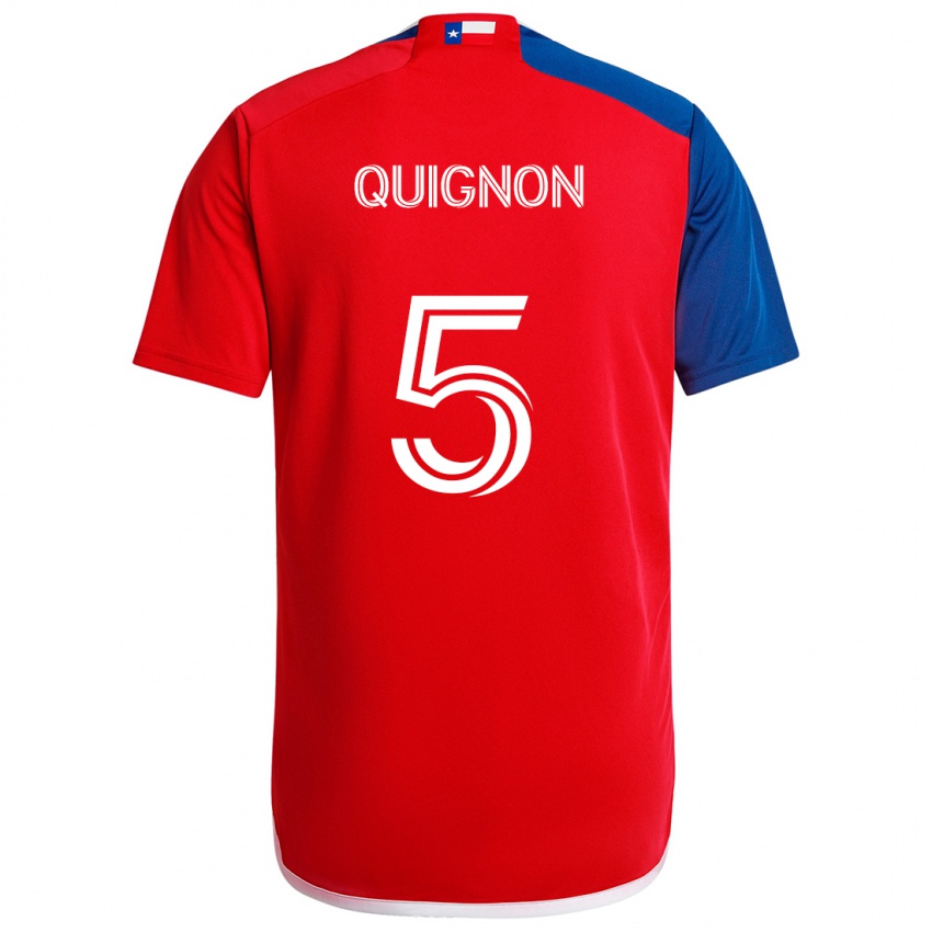 Hombre Camiseta Facundo Quignón #5 Azul Rojo 1ª Equipación 2024/25 La Camisa México