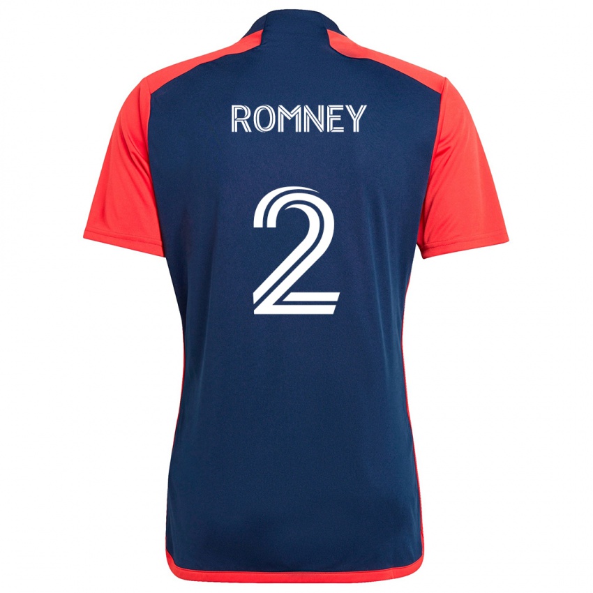 Hombre Camiseta Dave Romney #2 Azul Rojo 1ª Equipación 2024/25 La Camisa México