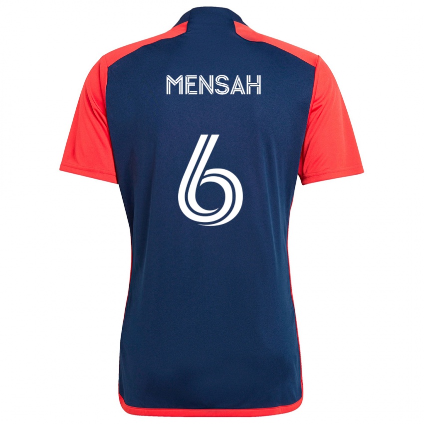 Hombre Camiseta Jonathan Mensah #6 Azul Rojo 1ª Equipación 2024/25 La Camisa México