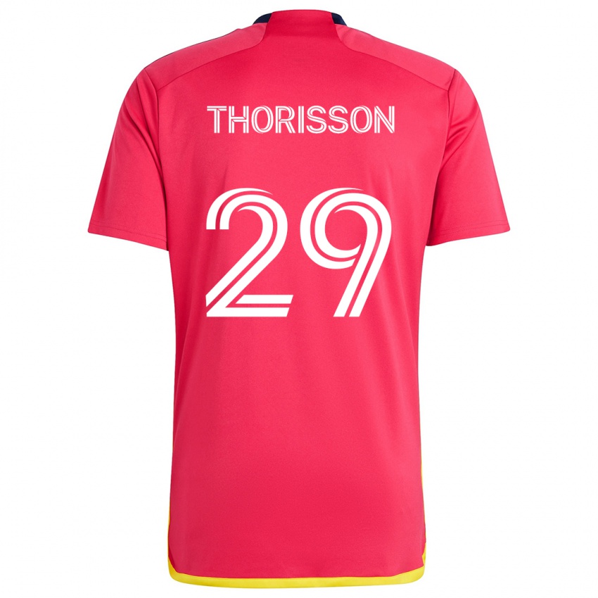 Hombre Camiseta Nökkvi Thórisson #29 Rojo Azul 1ª Equipación 2024/25 La Camisa México