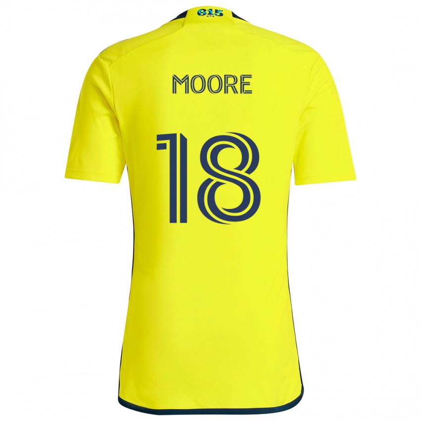 Hombre Camiseta Shaq Moore #18 Amarillo Azul 1ª Equipación 2024/25 La Camisa México