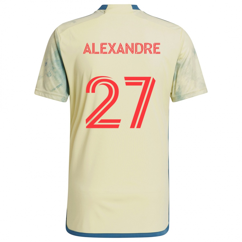 Hombre Camiseta Davi Alexandre #27 Amarillo Rojo Azul 1ª Equipación 2024/25 La Camisa México