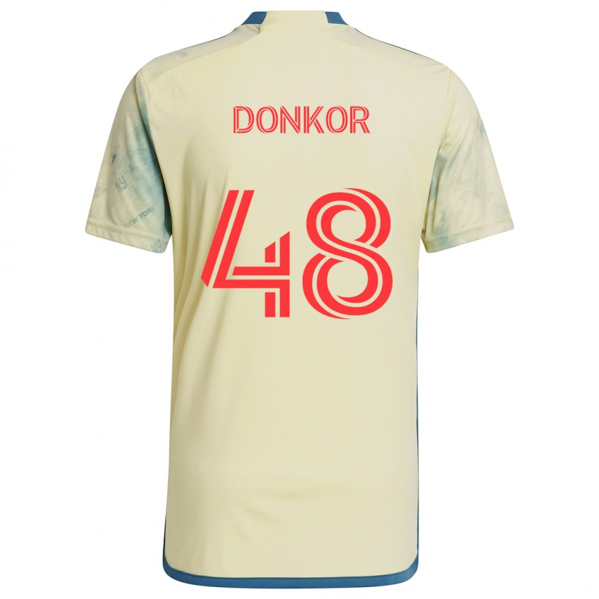 Hombre Camiseta Ronald Donkor #48 Amarillo Rojo Azul 1ª Equipación 2024/25 La Camisa México