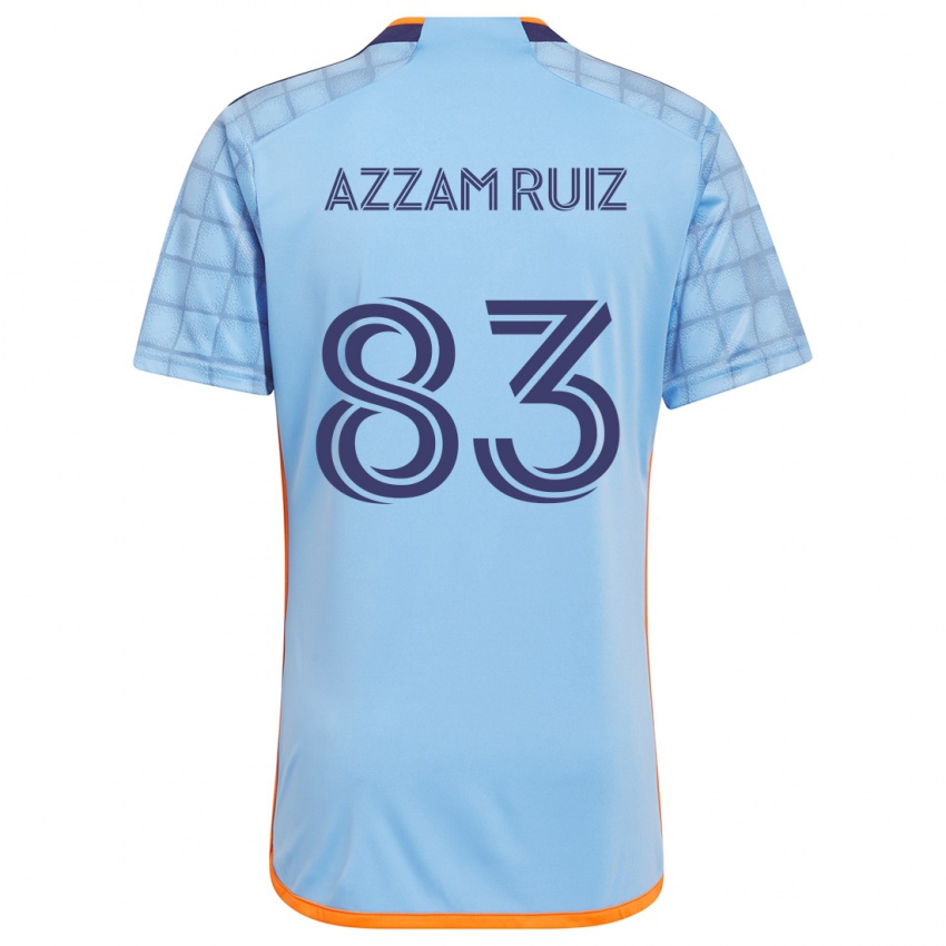 Hombre Camiseta Camil Azzam Ruiz #83 Azul Naranja 1ª Equipación 2024/25 La Camisa México