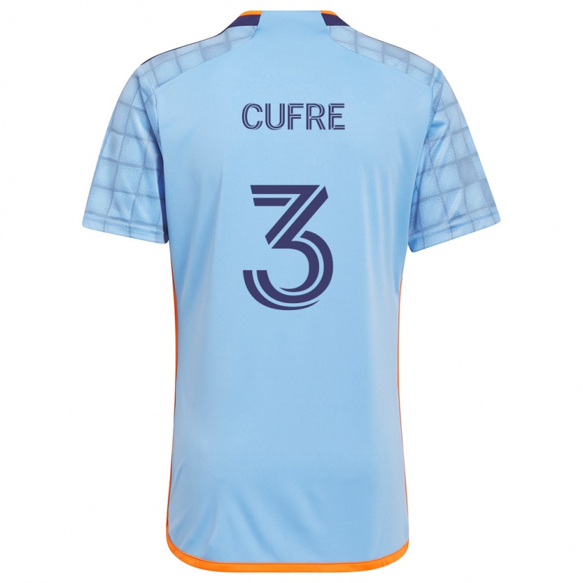 Hombre Camiseta Braian Cufré #3 Azul Naranja 1ª Equipación 2024/25 La Camisa México