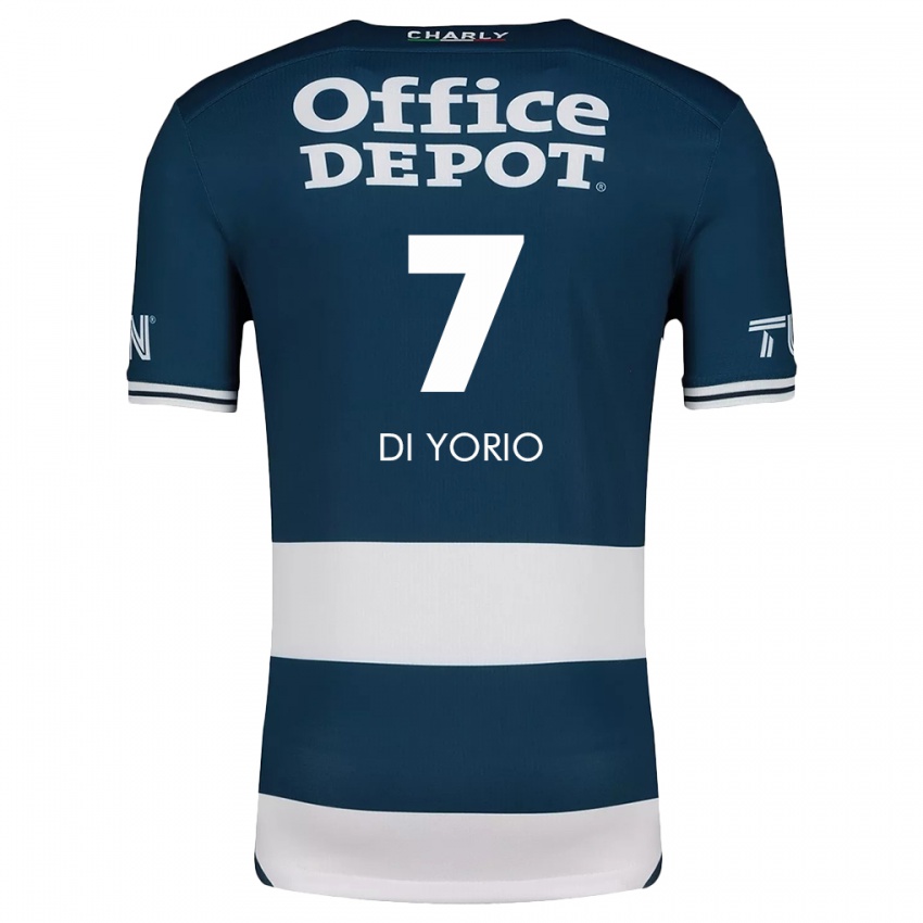 Hombre Camiseta Lucas Di Yorio #7 Azul Blanco 1ª Equipación 2024/25 La Camisa México