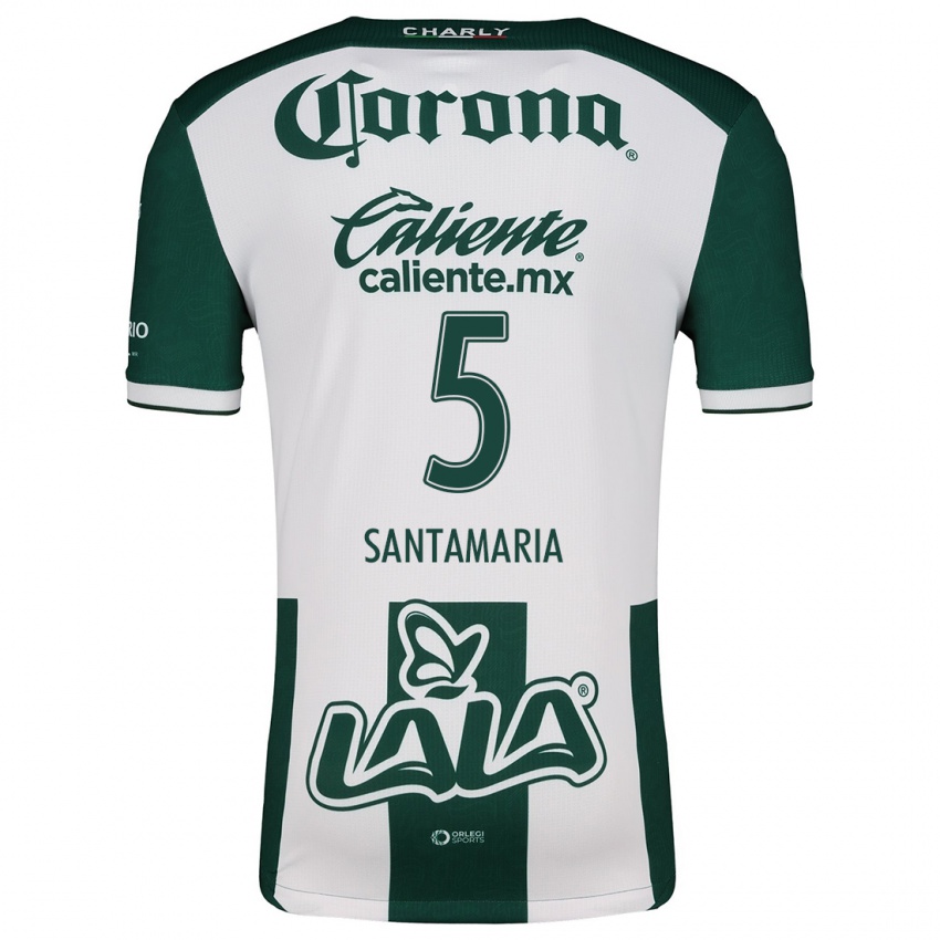 Hombre Camiseta Anderson Santamaría #5 Verde Blanco 1ª Equipación 2024/25 La Camisa México