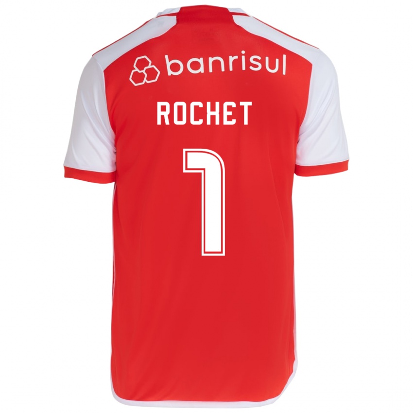 Hombre Camiseta Sergio Rochet #1 Rojo Blanco 1ª Equipación 2024/25 La Camisa México