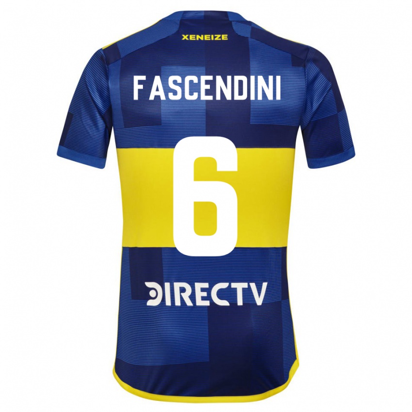 Hombre Camiseta Valentin Fascendini #6 Azul Amarillo 1ª Equipación 2024/25 La Camisa México