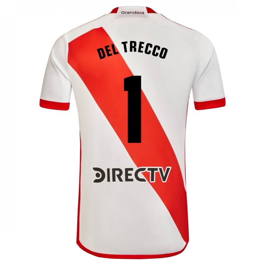 Hombre Camiseta Martina Del Trecco #1 Blanco Rojo 1ª Equipación 2024/25 La Camisa México