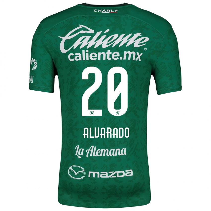 Hombre Camiseta Alfonso Alvarado #20 Verde Blanco 1ª Equipación 2024/25 La Camisa México