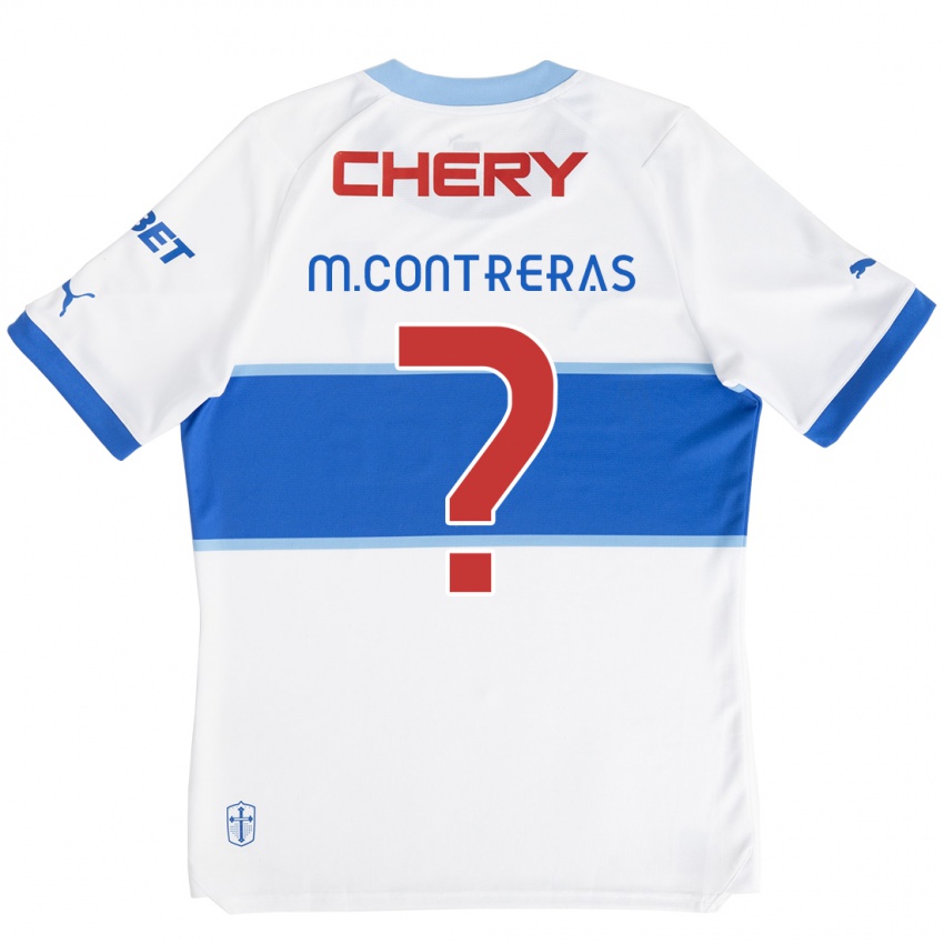 Hombre Camiseta Mathías Contreras #0 Blanco Azul 1ª Equipación 2024/25 La Camisa México