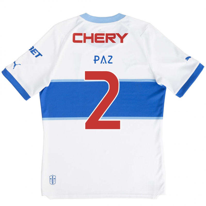 Hombre Camiseta Nehuen Paz #2 Blanco Azul 1ª Equipación 2024/25 La Camisa México