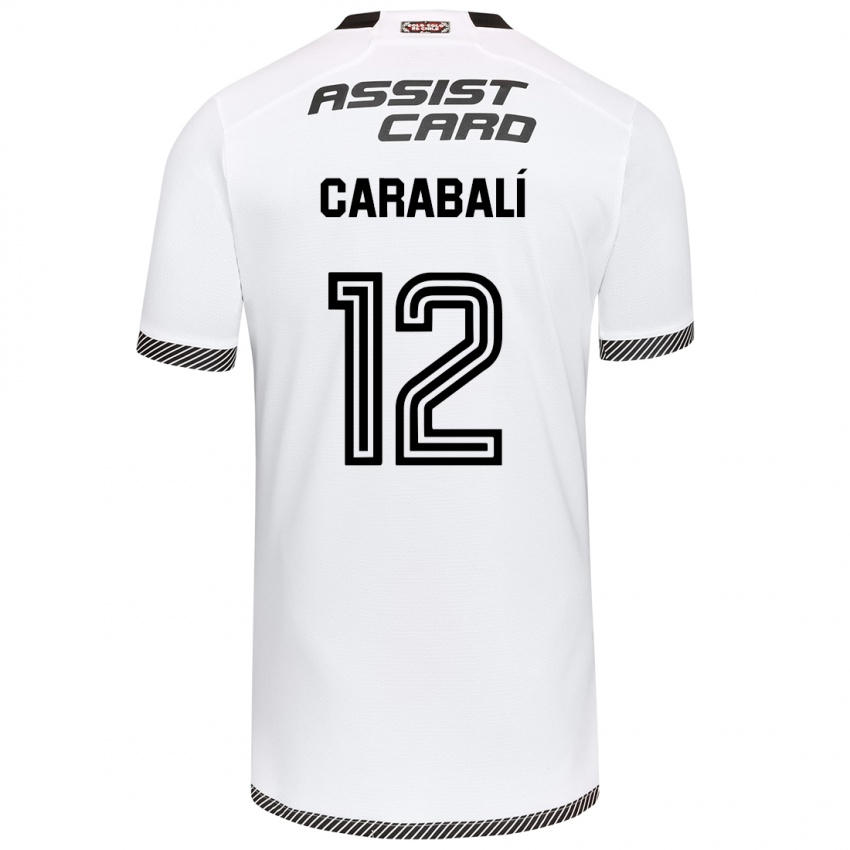 Hombre Camiseta Omar Carabalí #12 Blanco Negro 1ª Equipación 2024/25 La Camisa México