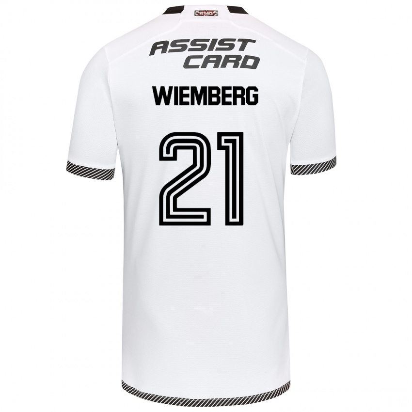 Hombre Camiseta Erick Wiemberg #21 Blanco Negro 1ª Equipación 2024/25 La Camisa México