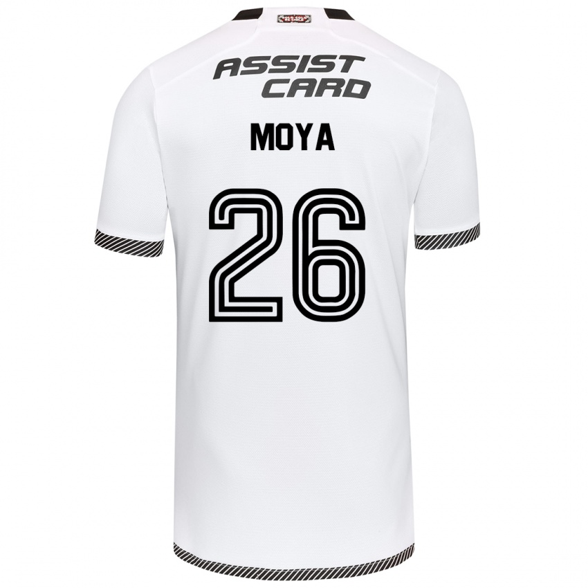 Hombre Camiseta Matías Moya #26 Blanco Negro 1ª Equipación 2024/25 La Camisa México