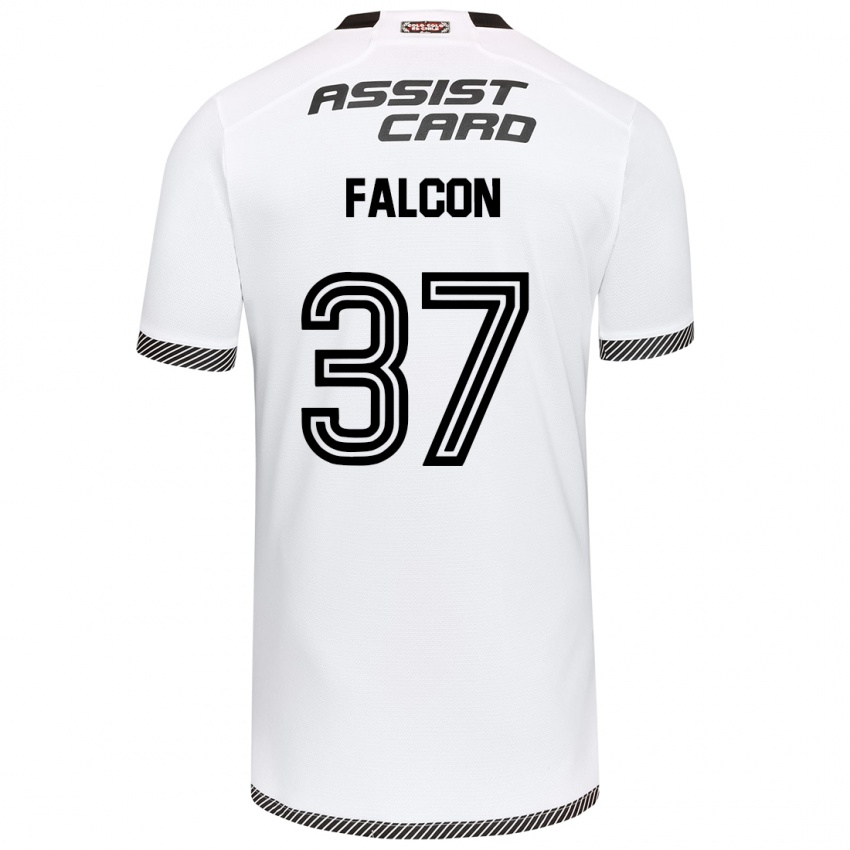 Hombre Camiseta Maximiliano Falcón #37 Blanco Negro 1ª Equipación 2024/25 La Camisa México