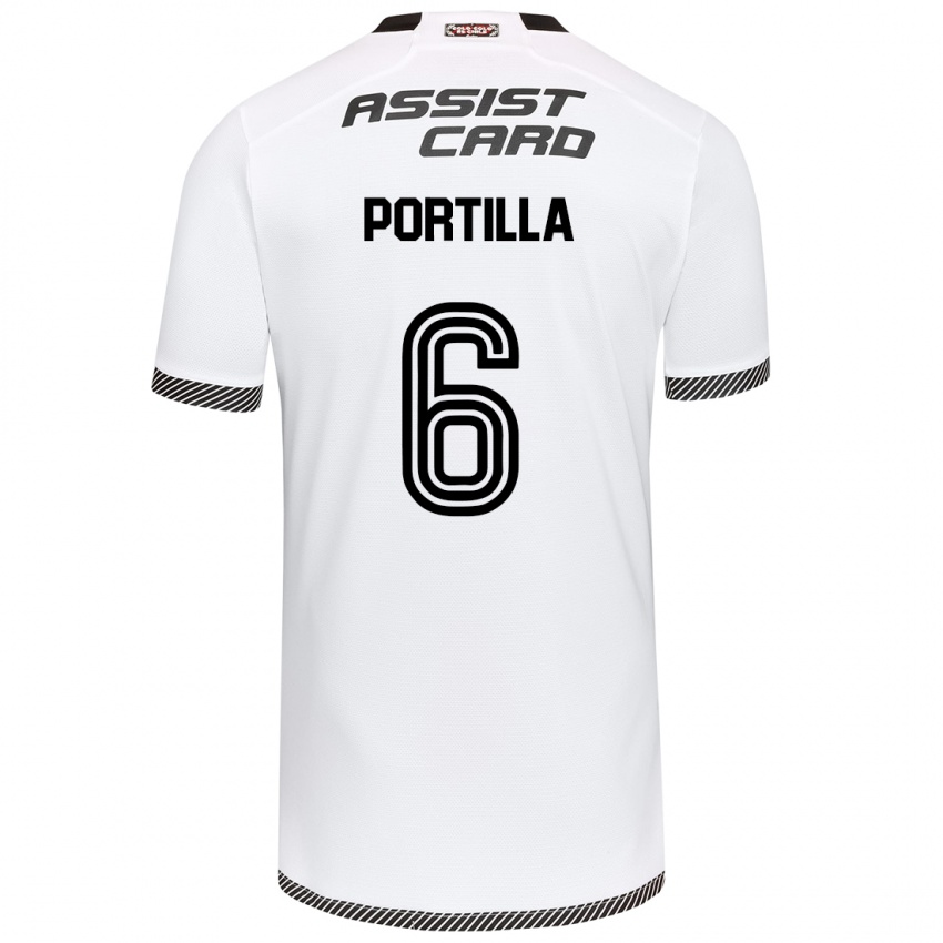 Hombre Camiseta Dylan Portilla #6 Blanco Negro 1ª Equipación 2024/25 La Camisa México