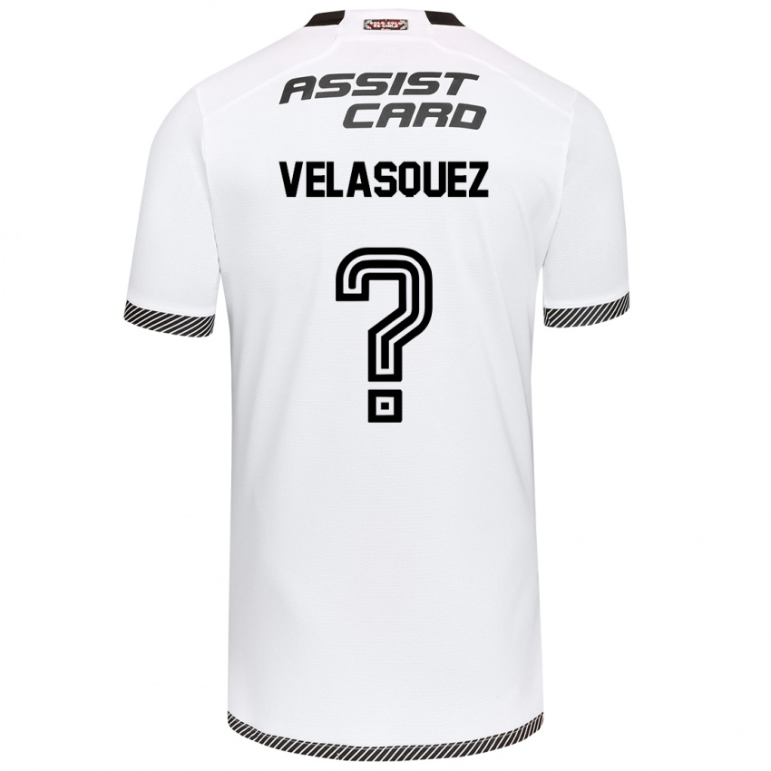 Hombre Camiseta Milovan Velásquez #0 Blanco Negro 1ª Equipación 2024/25 La Camisa México