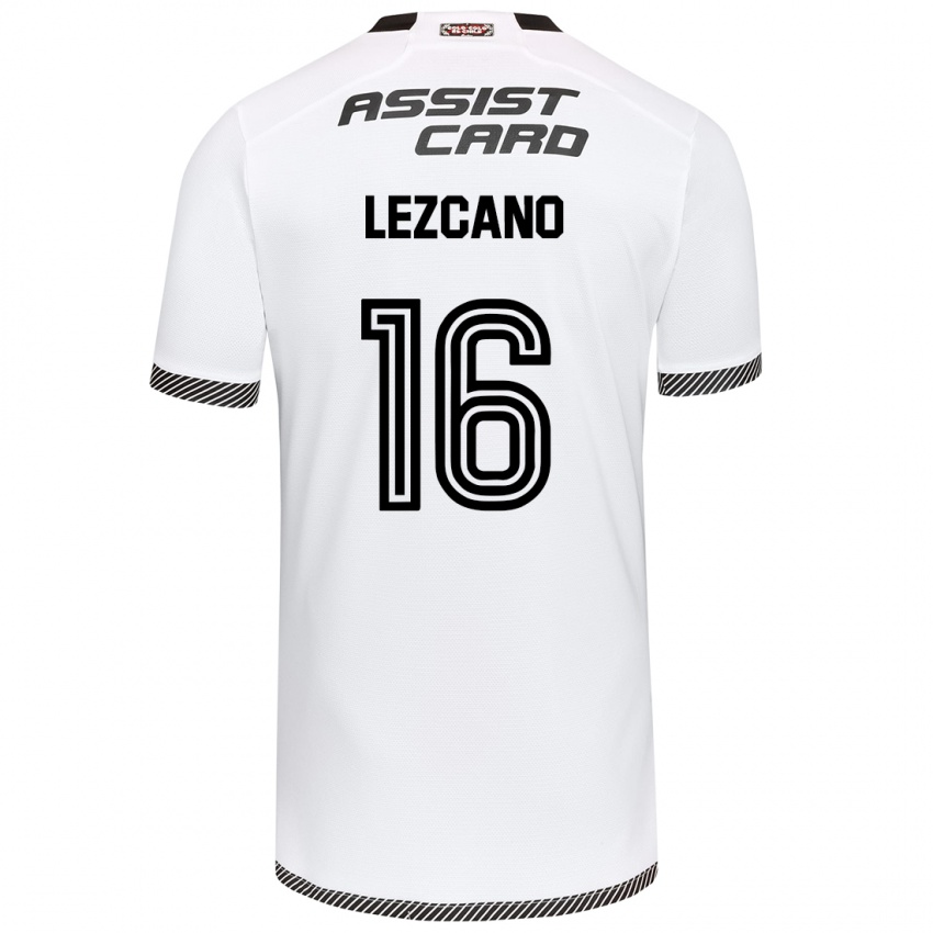 Hombre Camiseta Darío Lezcano #16 Blanco Negro 1ª Equipación 2024/25 La Camisa México