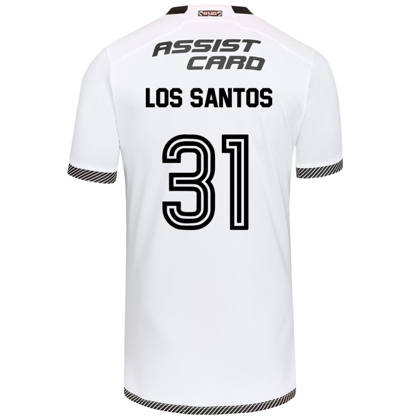 Hombre Camiseta Matías De Los Santos #31 Blanco Negro 1ª Equipación 2024/25 La Camisa México