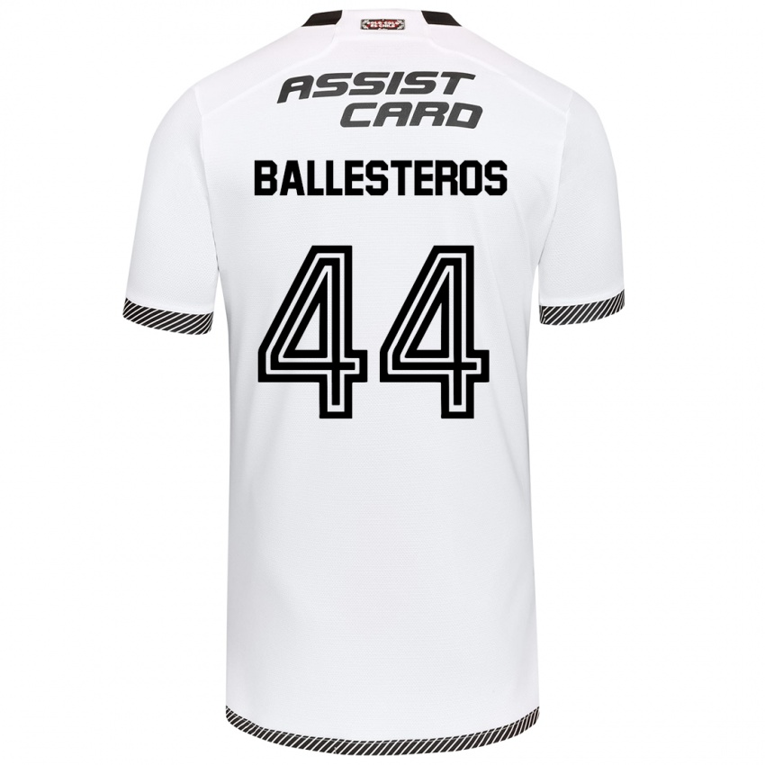 Hombre Camiseta Martín Ballesteros #44 Blanco Negro 1ª Equipación 2024/25 La Camisa México