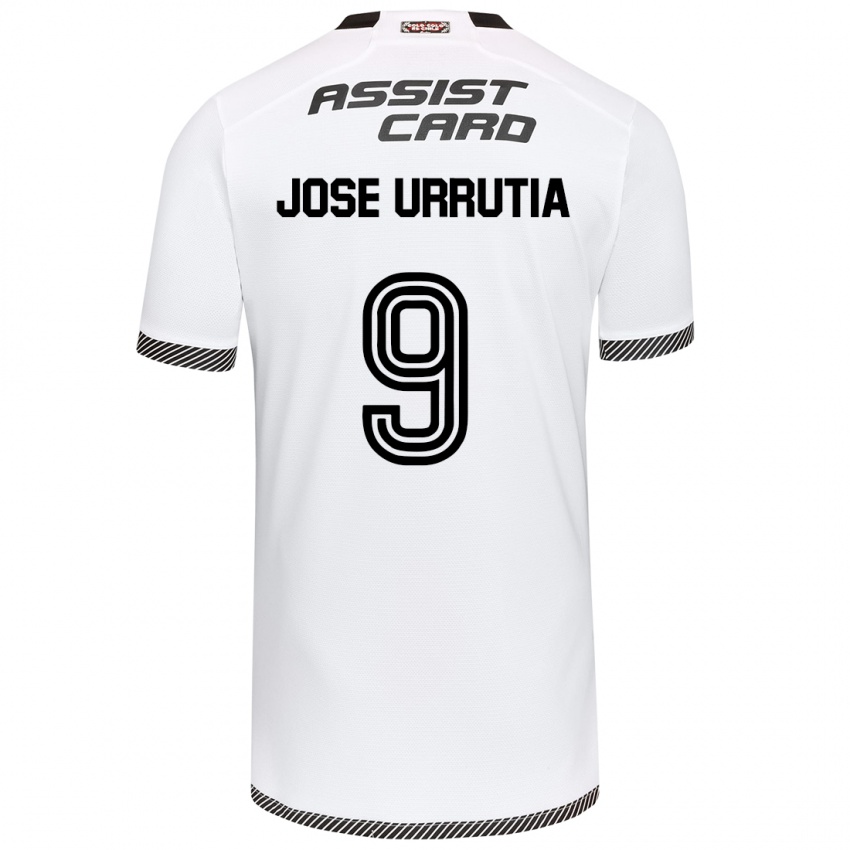 Hombre Camiseta María José Urrutia #9 Blanco Negro 1ª Equipación 2024/25 La Camisa México