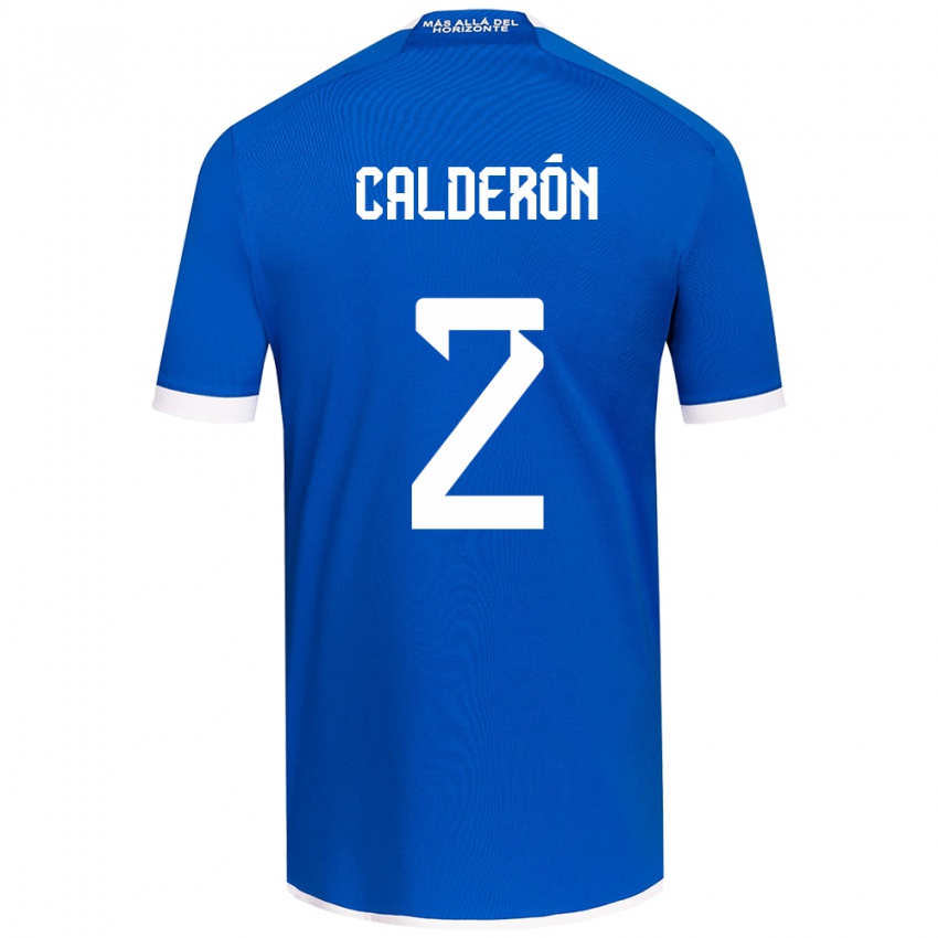 Hombre Camiseta Franco Calderón #2 Azul Blanco 1ª Equipación 2024/25 La Camisa México