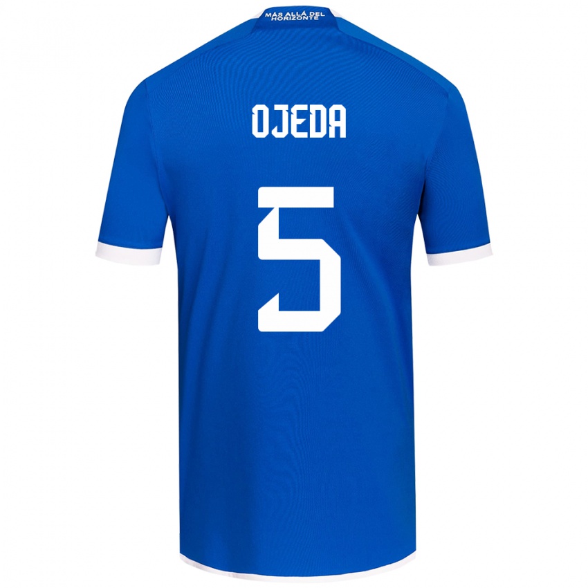 Hombre Camiseta Emmanuel Ojeda #5 Azul Blanco 1ª Equipación 2024/25 La Camisa México