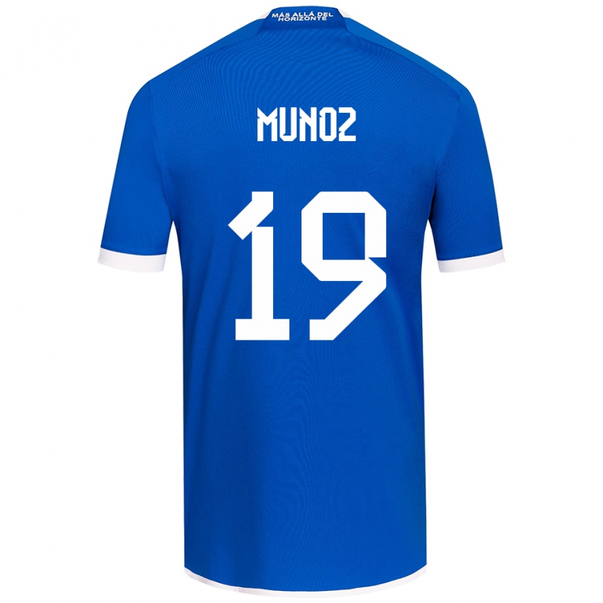 Hombre Camiseta Cristóbal Muñoz #19 Azul Blanco 1ª Equipación 2024/25 La Camisa México