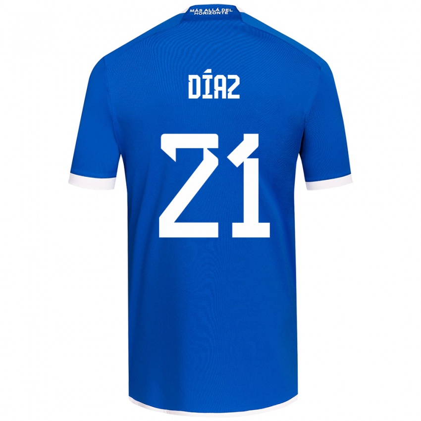 Hombre Camiseta Marcelo Díaz #21 Azul Blanco 1ª Equipación 2024/25 La Camisa México