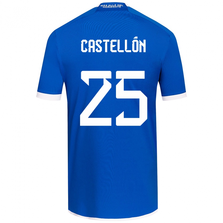 Hombre Camiseta Gabriel Castellón #25 Azul Blanco 1ª Equipación 2024/25 La Camisa México