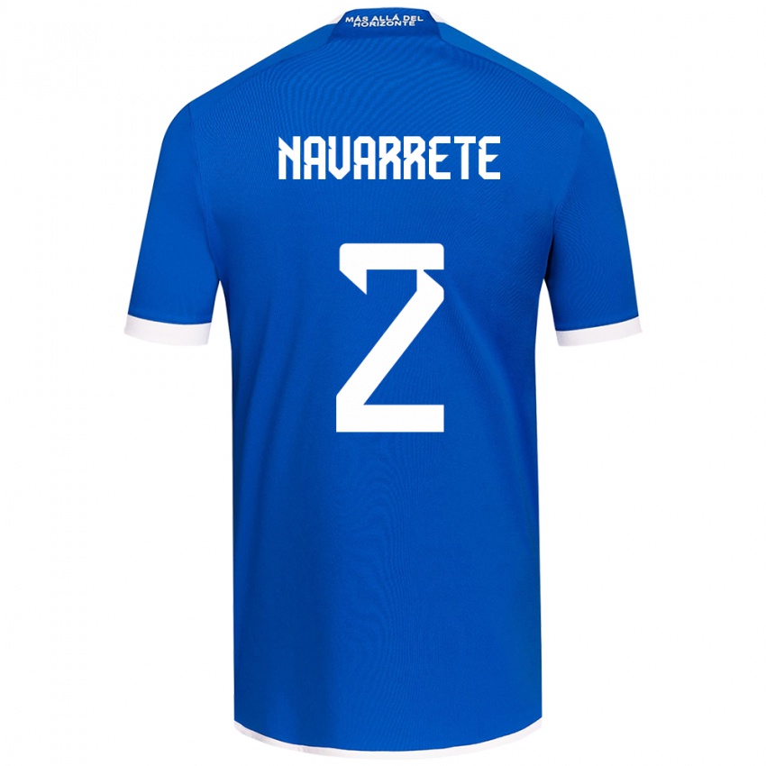 Hombre Camiseta Daniel Navarrete #2 Azul Blanco 1ª Equipación 2024/25 La Camisa México