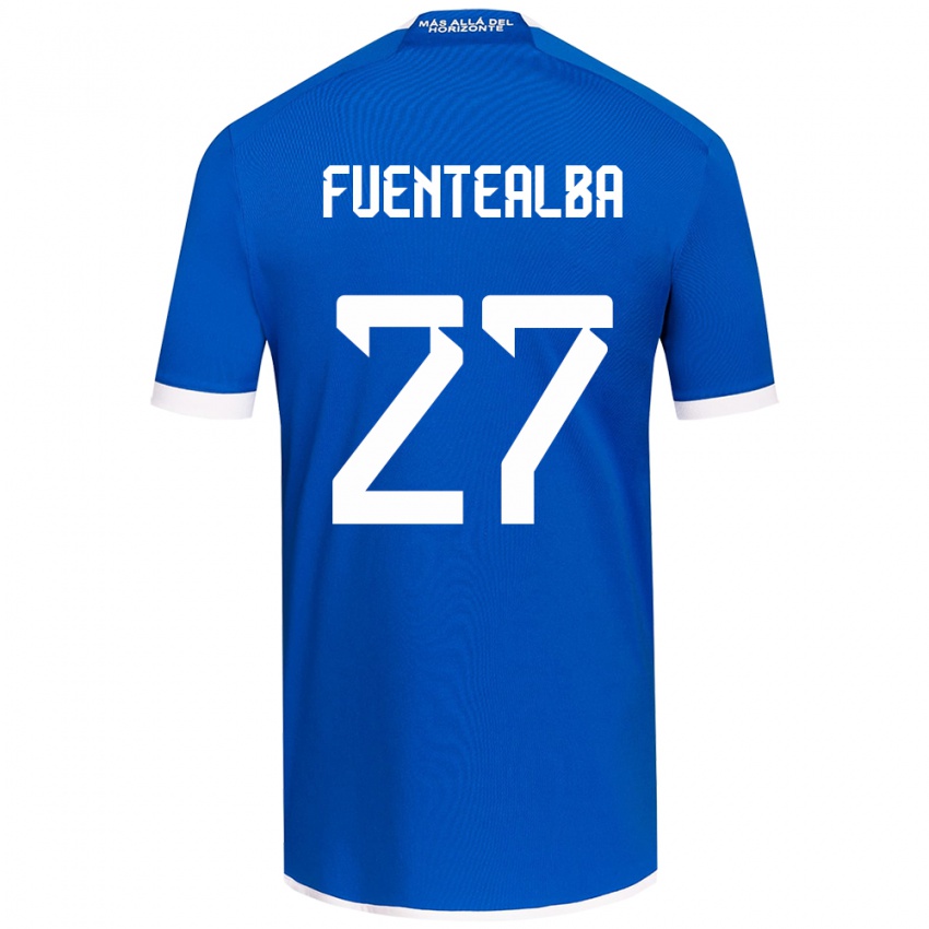 Hombre Camiseta Jeison Fuentealba #27 Azul Blanco 1ª Equipación 2024/25 La Camisa México