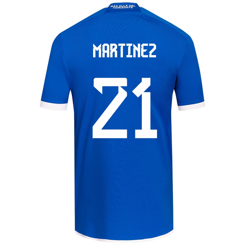 Hombre Camiseta Maria Martínez #21 Azul Blanco 1ª Equipación 2024/25 La Camisa México